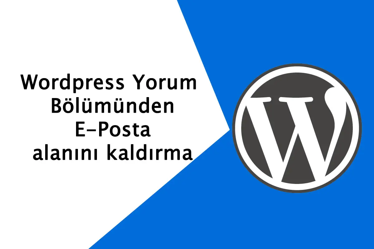 WordPress Yorum Alanından E-Posta Bölümünü Kaldırma