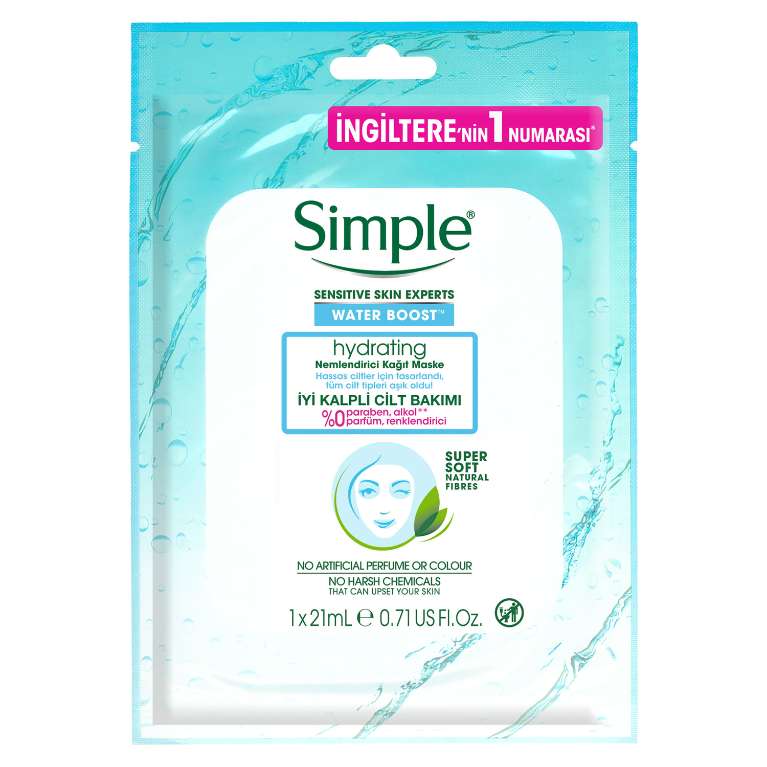 Simple Water Boost Hydrating Nemlendirici Kağıt Maske