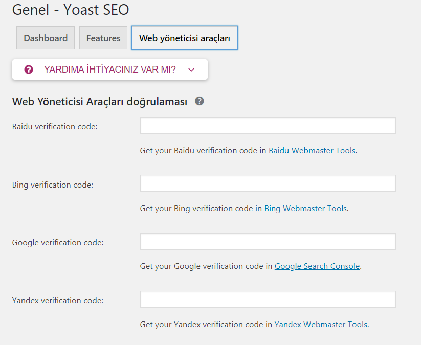 yoast seo webmaster tools 